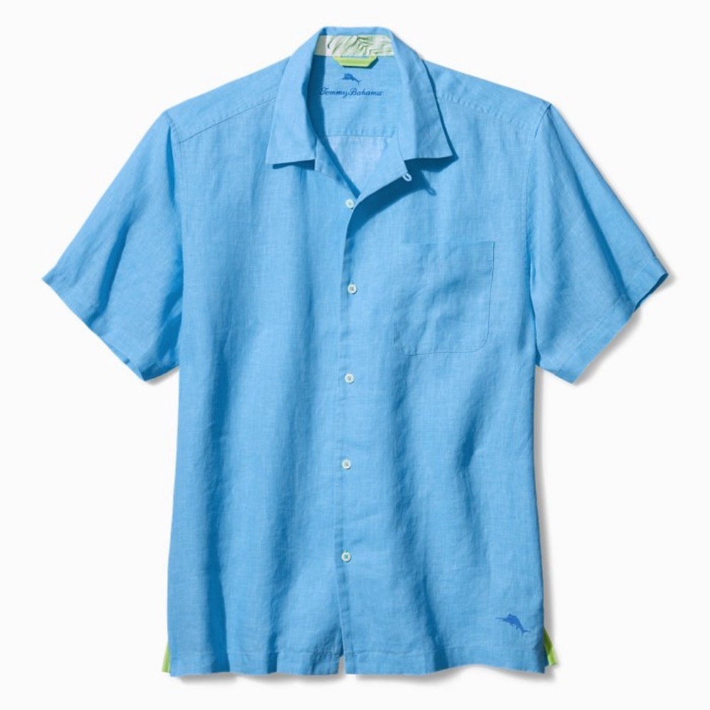 Tommy Bahama Sea Glass 100% Linen Camp Shirt